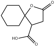 2-オキソ-1-オキサスピロ[4.5]デカン-4-カルボン酸 化学構造式