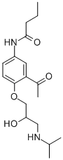 N-[3-ACETYL-4-[2-HYDROXY-3-[(1-METHYLETHYL)AMINO]PROPOXY]PHENYL]BUTANAMIDE Struktur