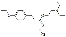 Acetic acid, (p-ethoxybenzyl)thio-, 2-(diethylamino)ethyl ester hydrochloride Structure
