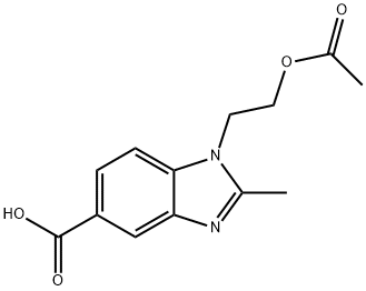 1-(2-ACETOXY-ETHYL)-2-METHYL-1 H-BENZOIMIDAZOLE-5-CARBOXYLIC ACID Structure