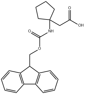 Cyclopentaneacetic acid, 1-[[(9H-fluoren-9-ylmethoxy)carbonyl]amino]- (9CI) Struktur