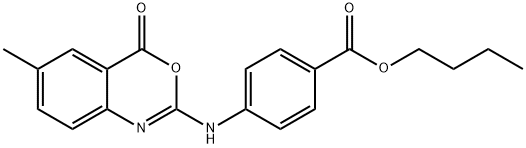 4-[(6-METHYL-4-OXO-4H-3,1-BENZOXAZIN-2-YL)AMINO] BENZOIC ACID, BUTYL ESTER Structure