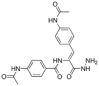 4-acetamido-N-[(Z)-2-(4-acetamidophenyl)-1-(hydrazinecarbonyl)ethenyl] benzamide Struktur
