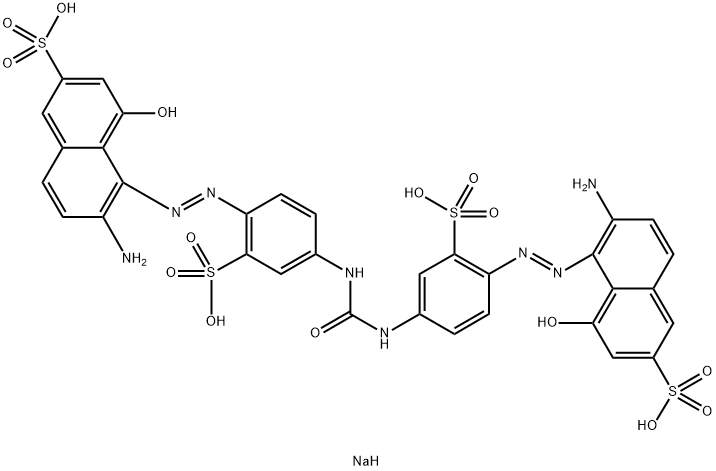 5,5'-[カルボニルビス[イミノ(2-スルホ-4,1-フェニレン)アゾ]]ビス[6-アミノ-4-ヒドロキシ-2-ナフタレンスルホン酸]四ナトリウム 化学構造式