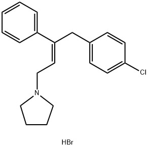 (Z)-1-[4-(4-chlorophenyl)-3-phenylbut-2-enyl]pyrrolidinium bromide Structure