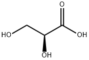 (S)-2,3-ジヒドロキシプロパン酸 化学構造式