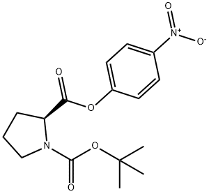 N-叔丁氧羰基-L-脯氨酸-对硝基苯酯 结构式