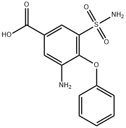 3-アミノ-4-フェノキシ-5-スルファモイル安息香酸 化学構造式