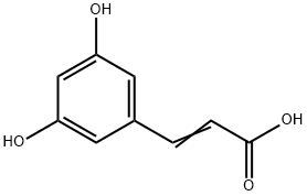 3-(3,5-ジヒドロキシフェニル)プロペン酸 化学構造式