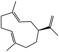 (1Z,5Z,8S)-1,5-dimethyl-8-prop-1-en-2-yl-cyclodeca-1,5-diene Structure