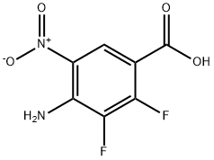 4-アミノ-2,3-ジフルオロ-5-ニトロ安息香酸 化学構造式