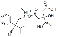 (3-cyano-2-methyl-3-phenylhexane-5-yl)dimethylammonium dihydrogen (2-hydroxypropane-1,2,3-tricarboxylate)  Structure