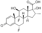 (6a,11b,16a,17a)-6,9-Difluoro-11,17-dihydroxy-16-methyl-3-oxoandrosta-1,4-diene-17-carboxylic acid Struktur