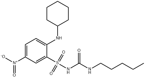 2-(CYCLOHEXYLAMINO)-5-NITRO-N-[(PENTYLAMINO)CARBONYL]-BENZENESULFONAMIDE Structure