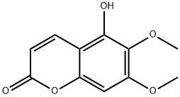 5-ヒドロキシ-6,7-ジメトキシ-2H-1-ベンゾピラン-2-オン 化学構造式
