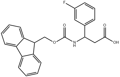 FMOC-(RS)-3-氨基-3-(3-氟苯基)-丙酸, 284492-07-5, 结构式