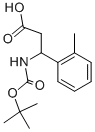 3-[(TERT-ブチルトキシカルボニル)アミノ]-3-(2-メチルフェニル)プロパン酸 化学構造式