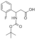3-N-BOC-3-(2-フルオロフェニル)プロピオン酸 化学構造式