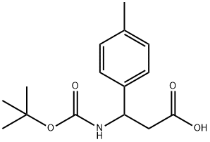 3-[(TERT-ブチルトキシカルボニル)アミノ]-3-(4-メチルフェニル)プロパン酸 化学構造式