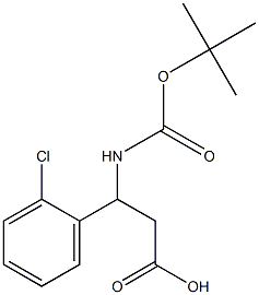 3-BOC-アミノ-3-(2'-クロロフェニル)プロピオン酸 化学構造式