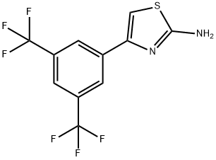 4-(3,5-BIS-TRIFLUOROMETHYLPHENYL)THIAZOL-2-YLAMINE 化学構造式