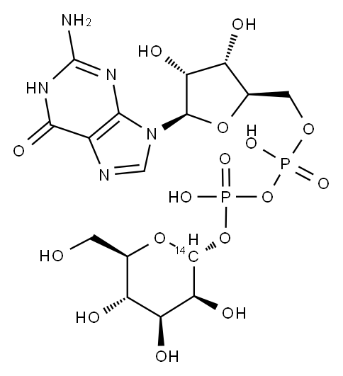 GUANOSINE DIPHOSPHATE MANNOSE, [MANNOSE-1-14C] Struktur