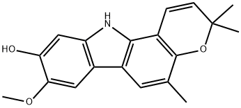 3,11-Dihydro-8-methoxy-3,3,5-trimethylpyrano[3,2-a]carbazol-9-ol Structure