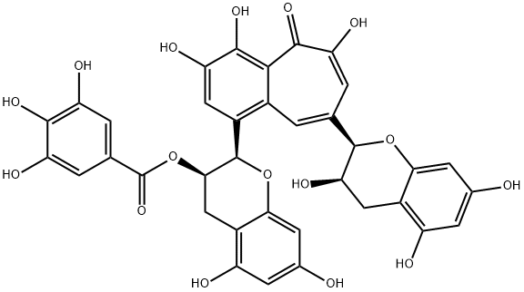 茶黄素-3-没食子酸酯 结构式