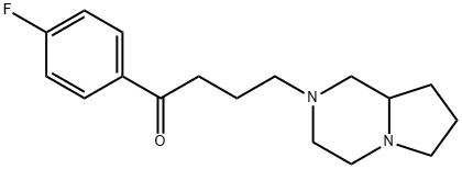 1-(4-フルオロフェニル)-4-[3,4,6,7,8,8a-ヘキサヒドロピロロ[1,2-a]ピラジン-2(1H)-イル]-1-ブタノン 化学構造式