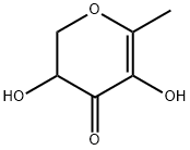 3,5-ジヒドロキシ-6-メチル-2,3-ジヒドロ-4H-ピラン-4-オン 化学構造式