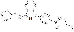 p-(3-Benzyloxy-1H-indazol-1-yl)benzoic acid butyl ester Struktur