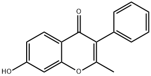 7-ヒドロキシ-2-メチル-3-フェニル-4H-クロメン-4-オン 化学構造式