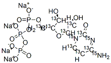 5′-三磷酸胞苷-13C9,15N3 钠盐,285978-16-7,结构式