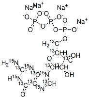 GUANOSINE-13C10, 15N5 5'-TRIPHOSPHATE SODIUM SALT 99 ATOM %13C 99 ATOM%15N Structure