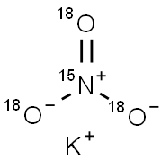 硝酸钾-15N-18O3,285978-22-5,结构式