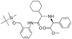 Benzeneacetic acid, alpha-[[1-cyclohexyl-2-[[2-[[[(1,1-dimethylethyl)dimethylsilyl]oxy]methyl]phenyl]amino]-2-oxoethyl]amino]-, methyl ester, (alphaS)- (9CI) Struktur