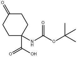 Cyclohexanecarboxylic acid, 1-[[(1,1-dimethylethoxy)carbonyl]amino]-4-oxo- (9CI) Struktur