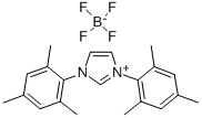 1,3-ビス(2,4,6-トリメチルフェニル)-1H-イミダゾリウムテトラフルオロほう酸塩 化学構造式