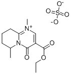 3-エトキシカルボニル-6,7,8,9-テトラヒドロ-1,6-ジメチル-4-オキソ-4H-ピリド[1,2-a]ピリミジン-1-イウム·メチルスルファート 化学構造式
