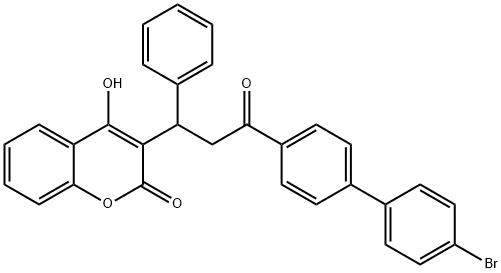 3-[3-[4-(4-溴苯基)苯基]-3-氧代-1-苯基丙基]-4-羟基-2-色原酮, 28614-07-5, 结构式