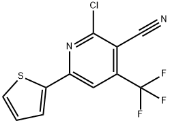 2-CHLORO-6-(2-THIENYL)-4-(TRIFLUOROMETHYL)NICOTINONITRILE, 286430-58-8, 结构式