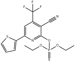 2-[(DIETHOXYPHOSPHOROTHIOYL)OXY]-6-(2-THIENYL)-4-(TRIFLUOROMETHYL)NICOTINONITRILE Structure