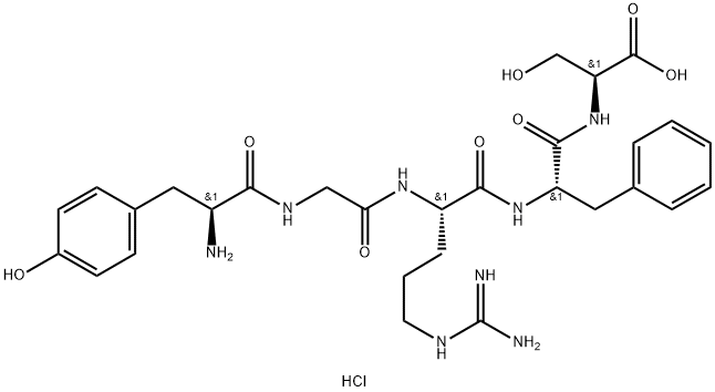 H-TYR-GLY-ARG-PHE-SER-OH · HCL, 286458-87-5, 结构式