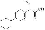 4-Cyclohexyl-alpha-ethyl-1-cyclohexene-1-acetic acid Struktur