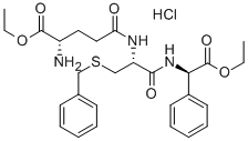 L-gamma-Glutamyl-S-(phenylmethyl)-L-cysteinyl-2-phenylglycine diethyl ester monohydrochloride Struktur