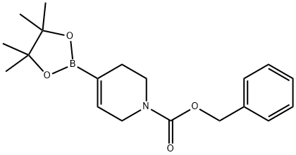 1-カルボベンゾキシ-1,2,3,6-テトラヒドロ-4-(4,4,5,5-テトラメチル-1,3,2-ジオキサボロラン-2-イル)ピリジン 化学構造式