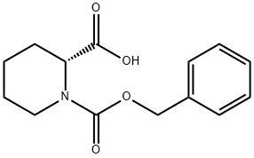 (R)-1-(ベンジルオキシカルボニル)-2-ピペリジンカルボン酸 化学構造式