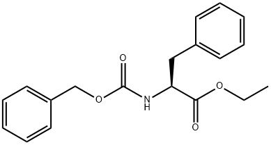 N-(ベンジルオキシカルボニル)-L-フェニルアラニンエチル 化学構造式