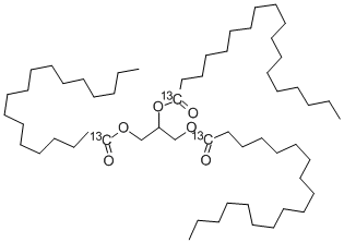 三硬脂精-1,1,1-13C3,287100-84-9,结构式