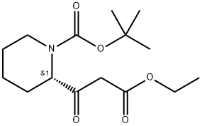 (2S)-1-BOC-BETA-OXO-2-PIPERIDINEPROPANOIC ACID ETHYL ESTER 化学構造式